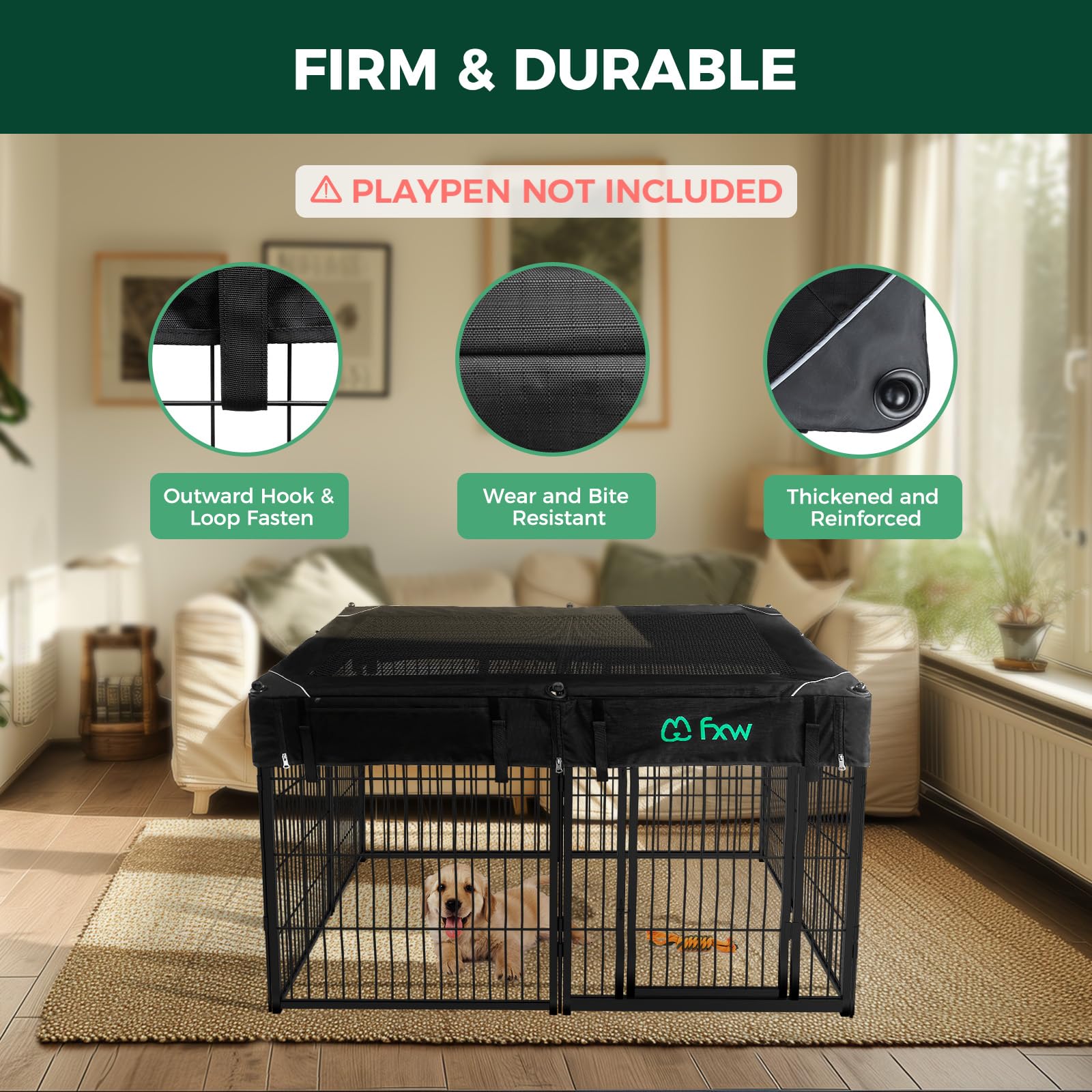 FXW Exclusive Mesh Top Cover for Rollick/Instant/Homeplus Playpens (32/40/45 H) – 8-Panel Square