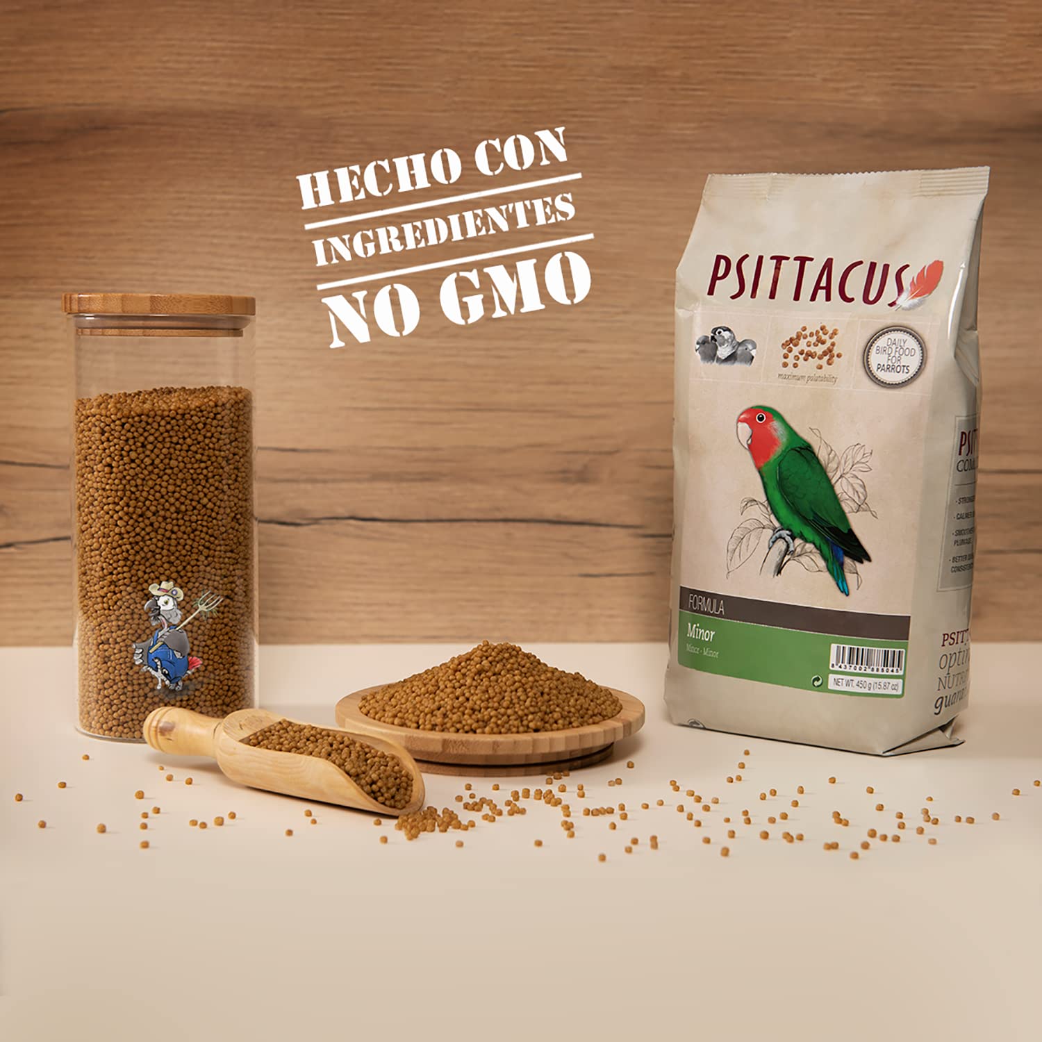 Psittacus Minor 1 lb – Complete Pellets for Lovebirds & Parrotlets | 100% Non-GMO
