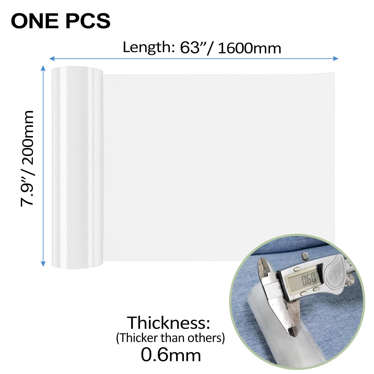 KEBE Door Scratch Protector - Clear Heavy Duty Shield (63 in x 7.9 in)