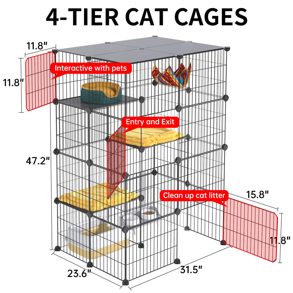 Oneluck detachable-panels-configuration flexible layout for cats and small pets