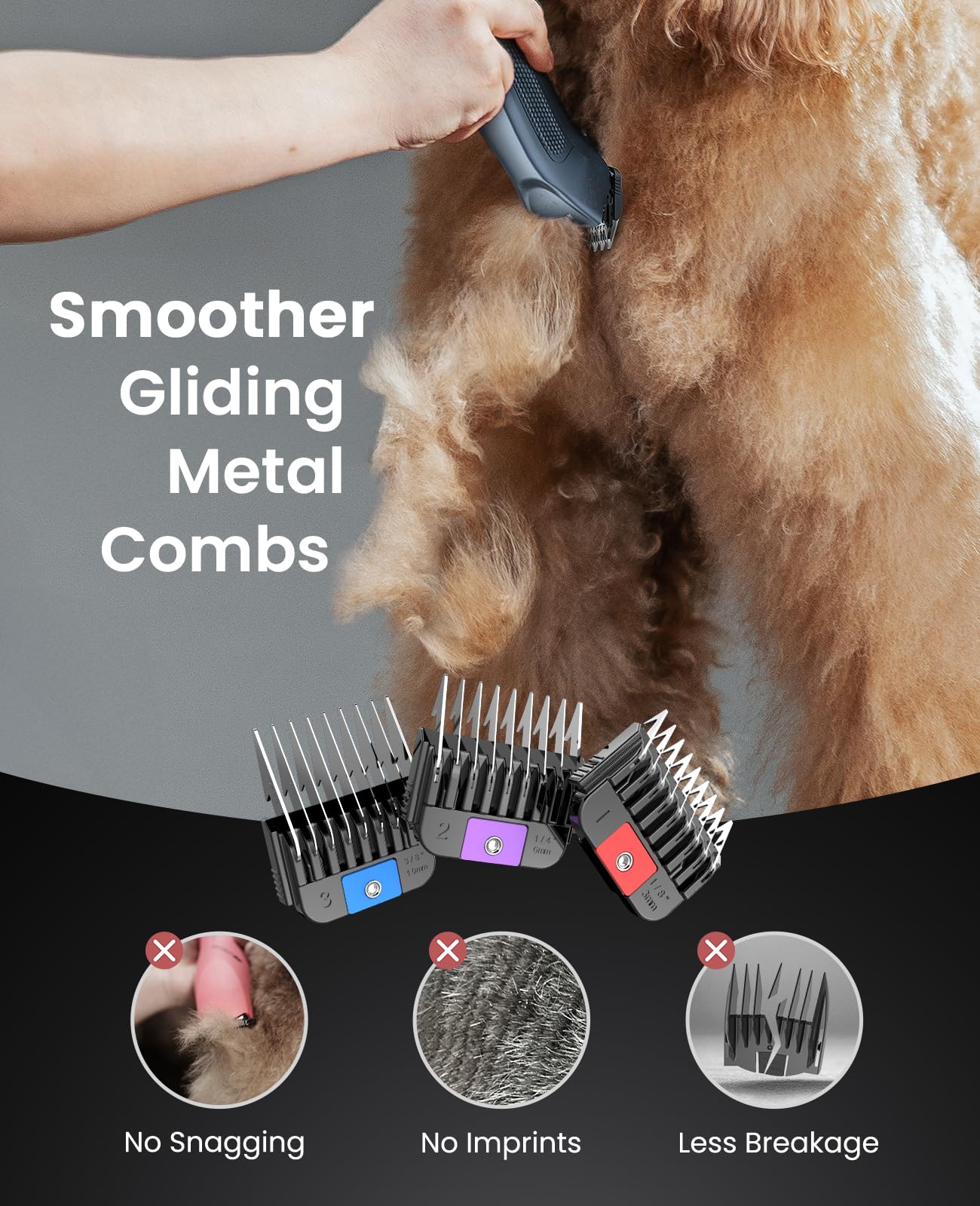 Oneisall Professional Dog Clippers – Dual Battery, 2-Speed, A5 Blade