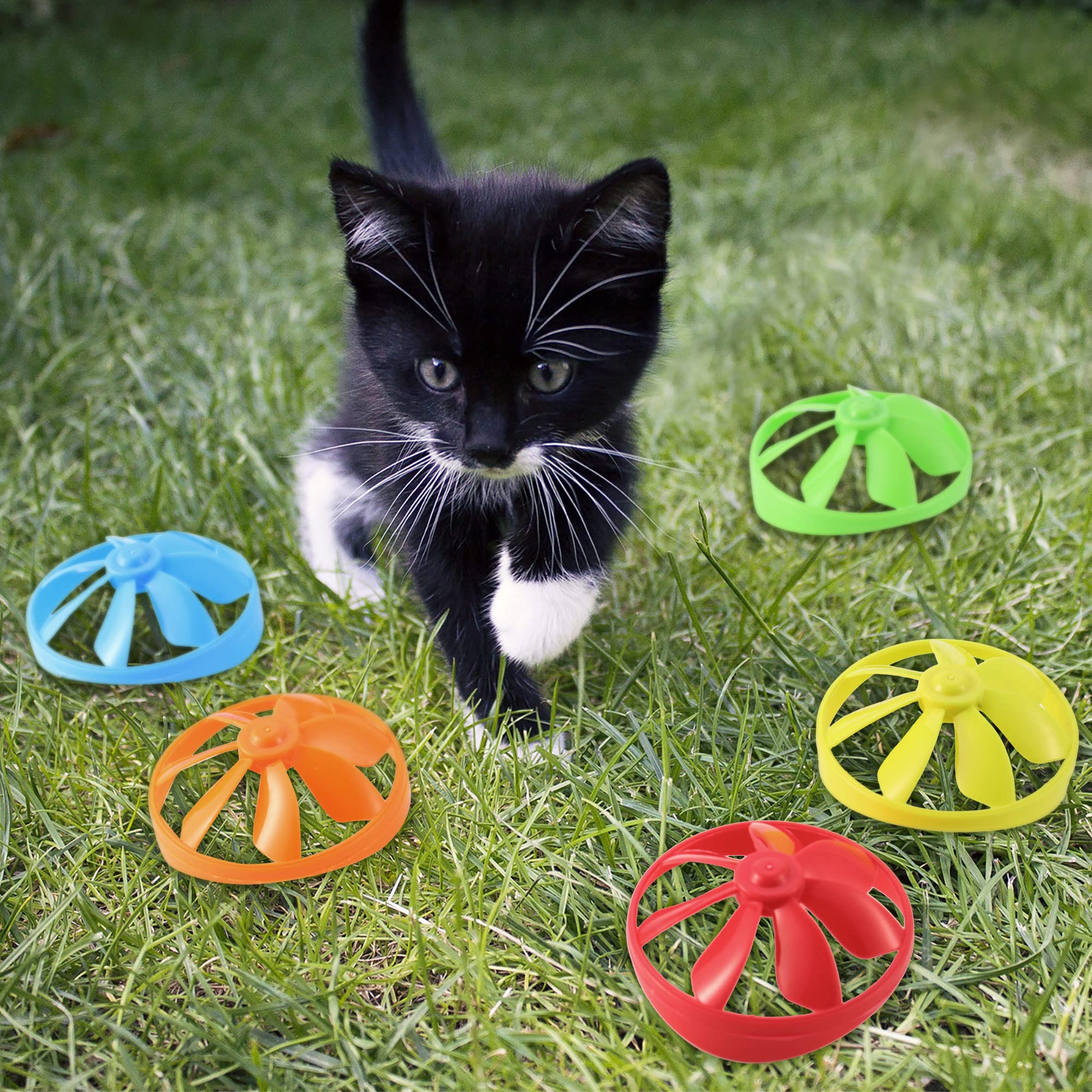 Sumind 18-Piece Interactive Cat Toy Set with Flying Propellers – Indoor Play (Blue Theme)
