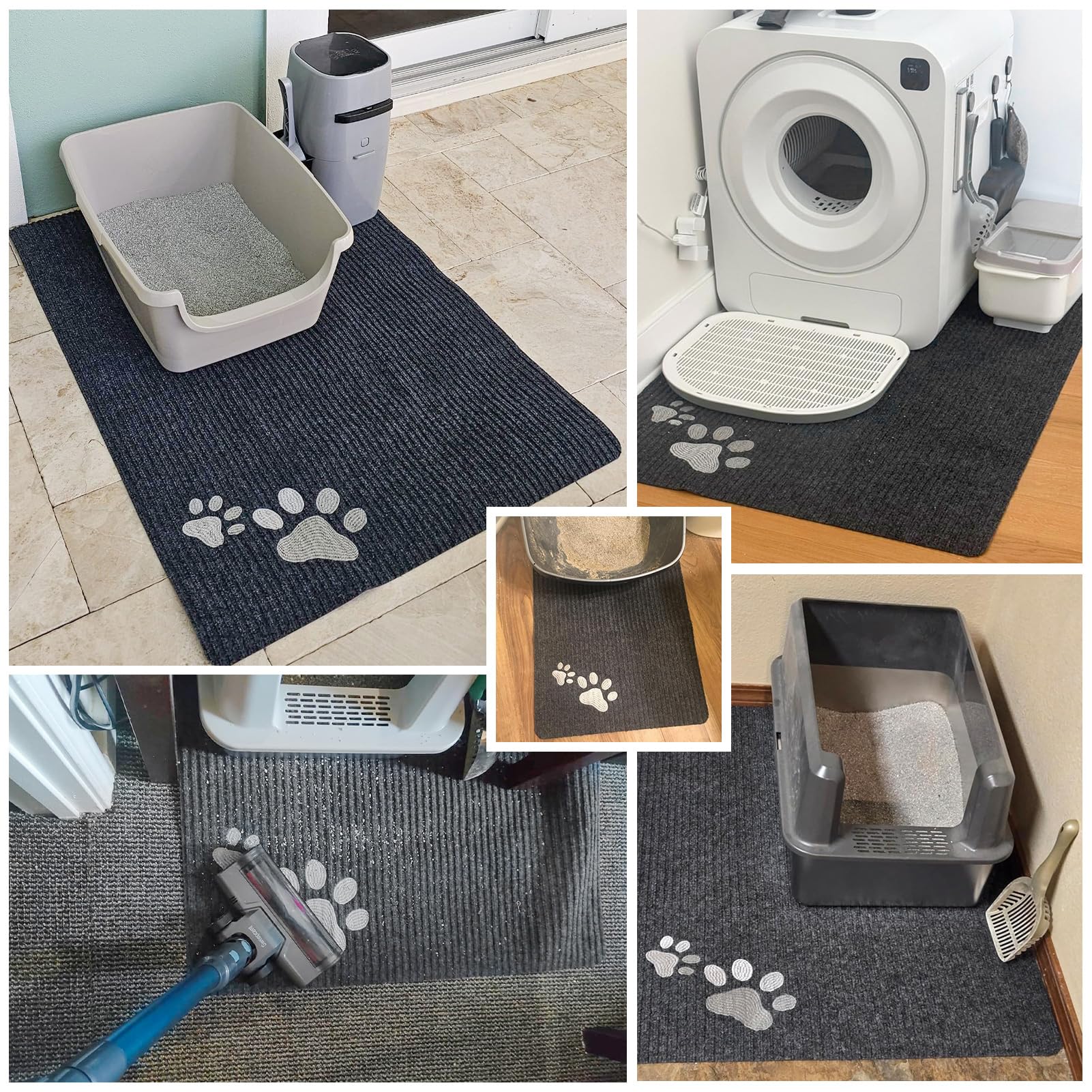 BEAUTYZOO Cat Litter Mat 28x36 in – Waterproof, Non-Slip, Soft on Paws