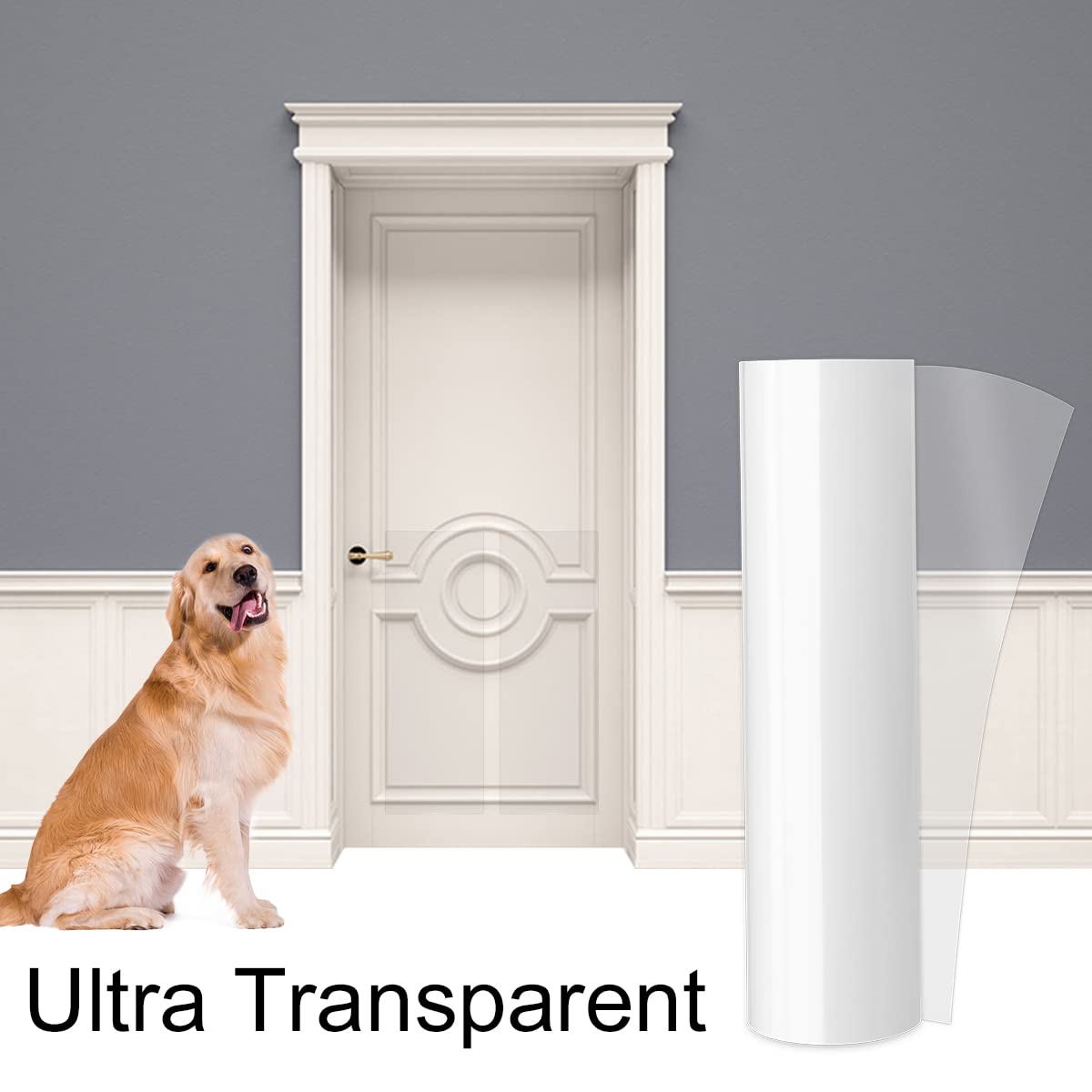 KEBE Door Scratch Protector - Clear Heavy Duty Shield (63 in x 7.9 in)