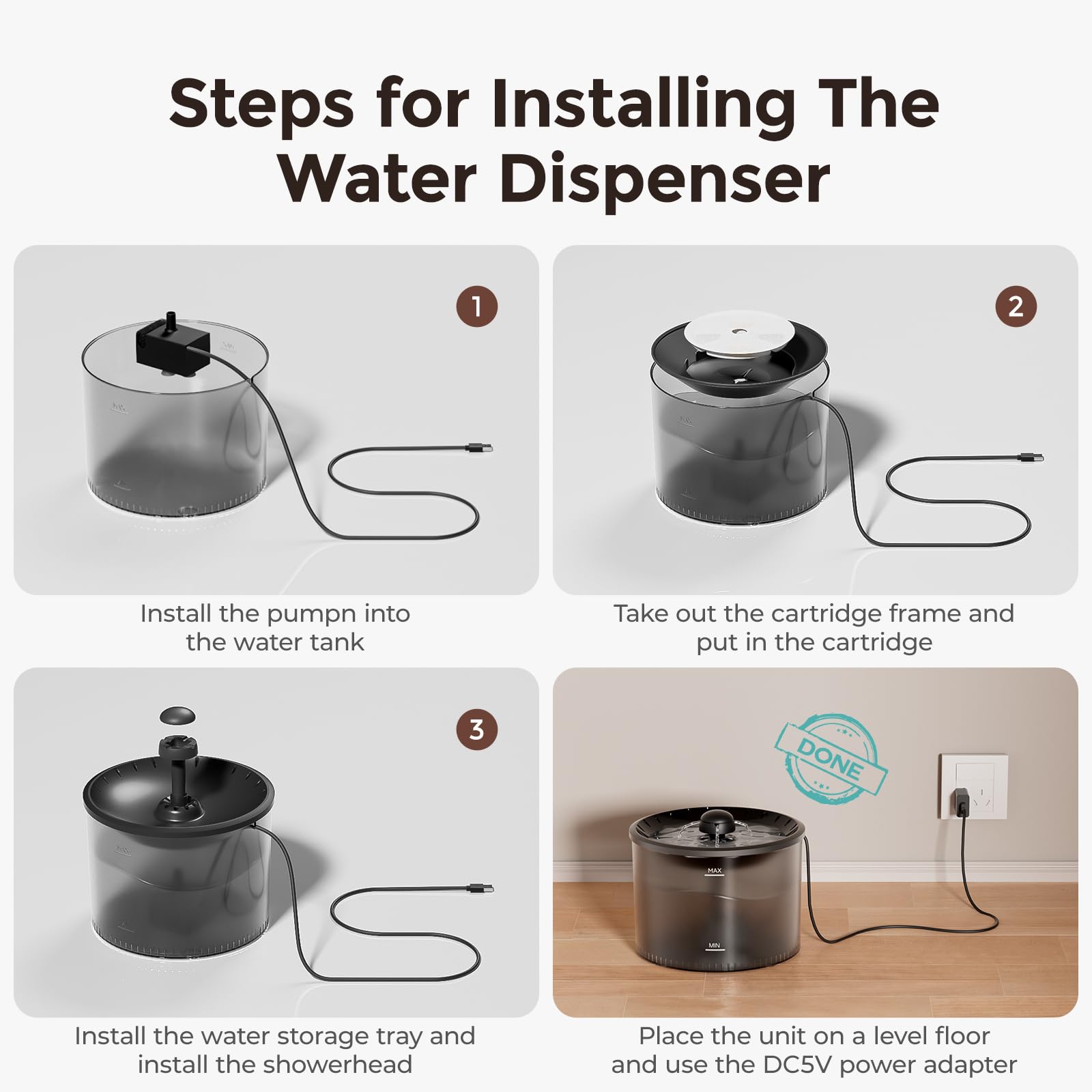 IMIPAW large-capacity 3L water dispenser supports long use between fills.