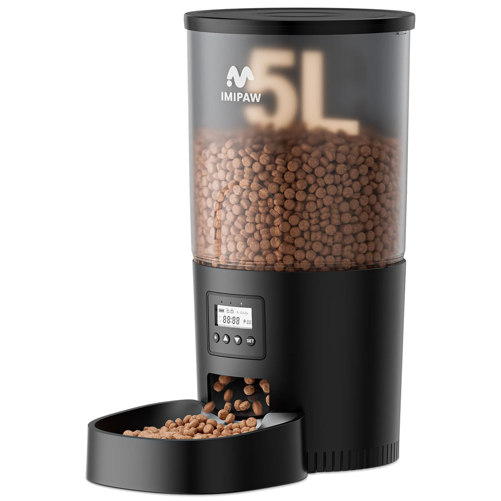 IMIPAW automatic cat feeder with 5L capacity for scheduled meals
