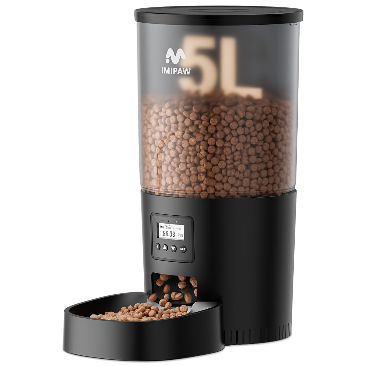 IMIPAW automatic cat feeder with 5L capacity for scheduled meals