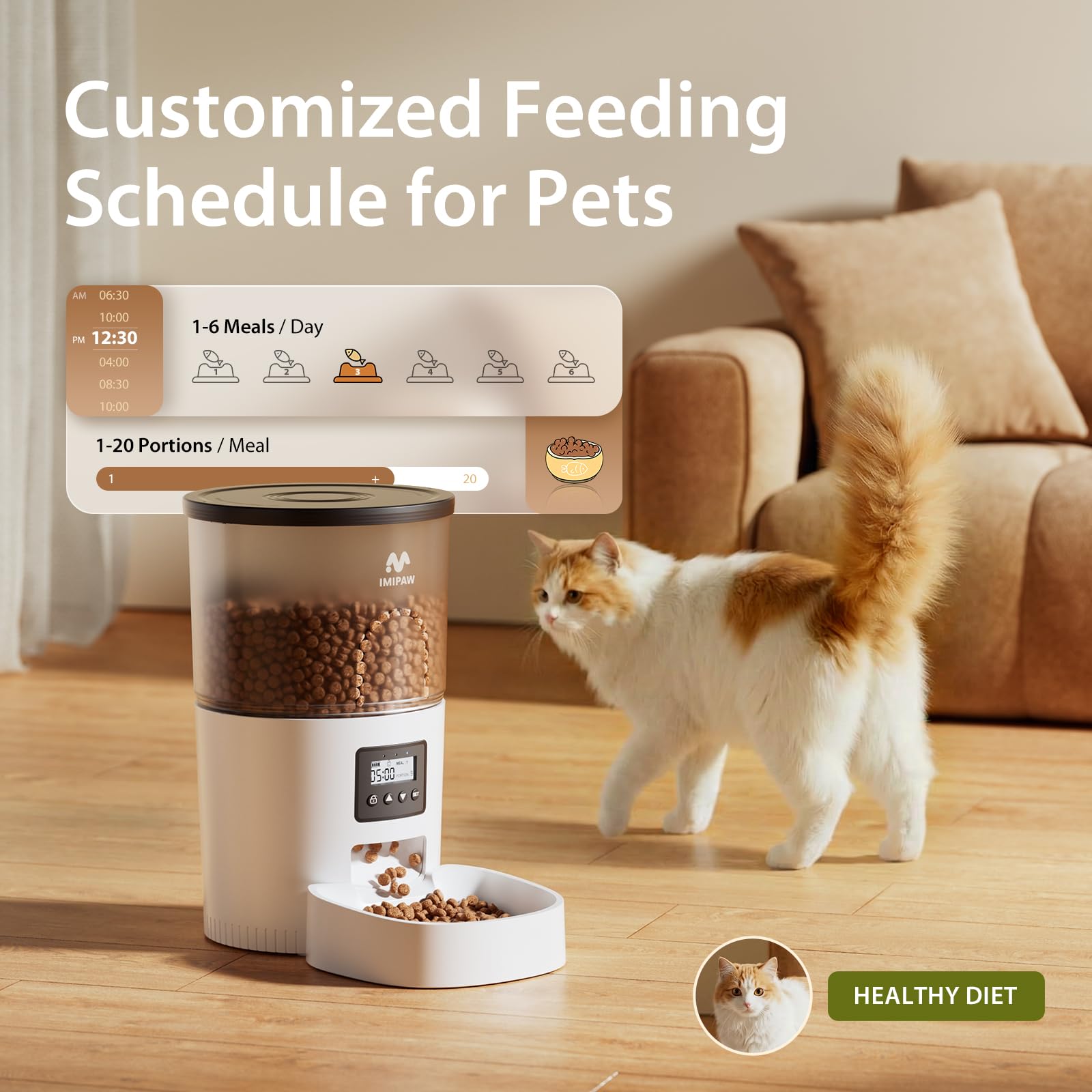 IMIPAW LCD-screen feeder enables quick programming for precise meal times