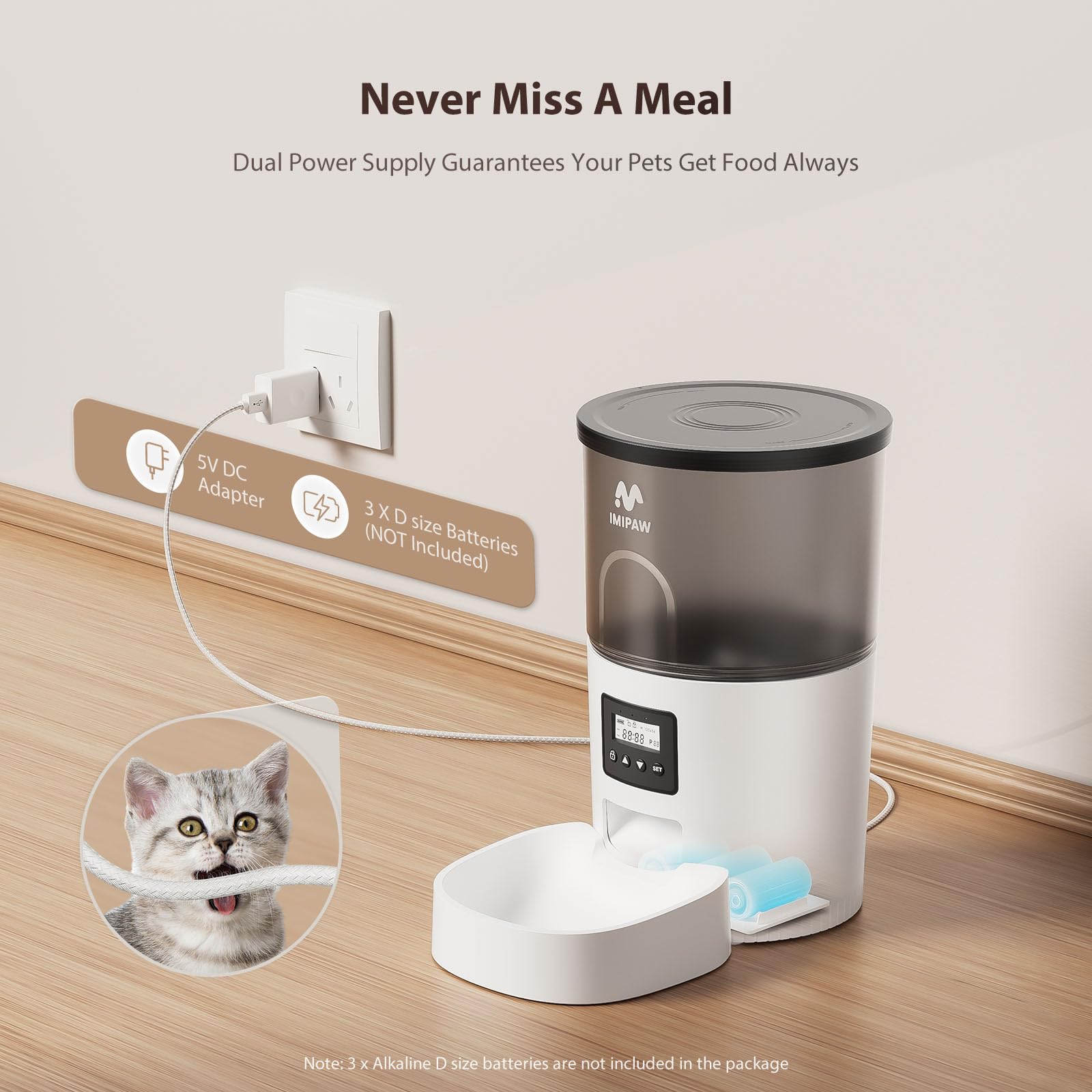 IMIPAW programmable timed feeding helps schedule meals for cats and small dogs