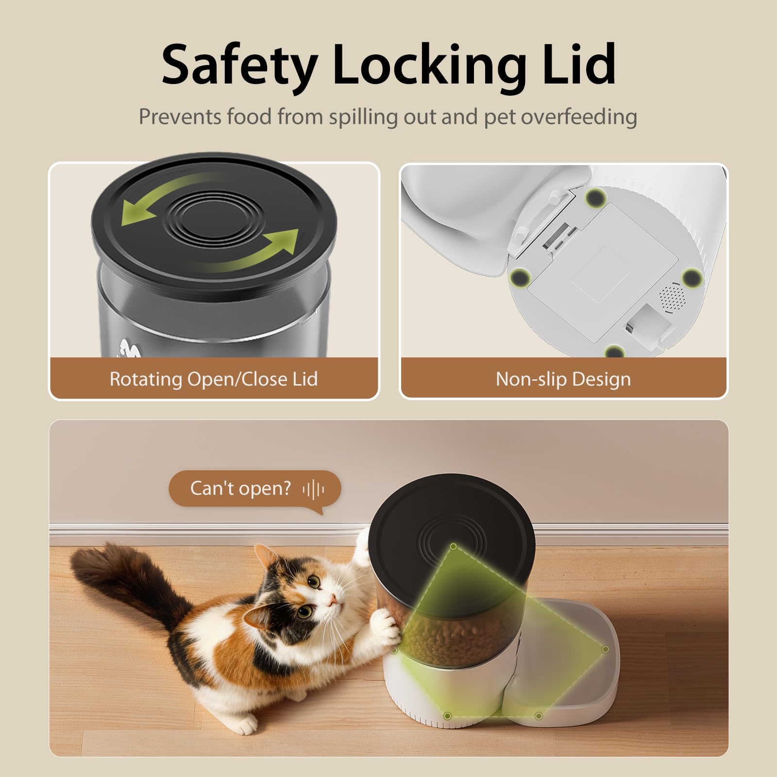 IMIPAW secure lid keeps food safe from curious pets during absences