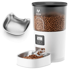IMIPAW automatic feeder front view with LCD for easy meal scheduling