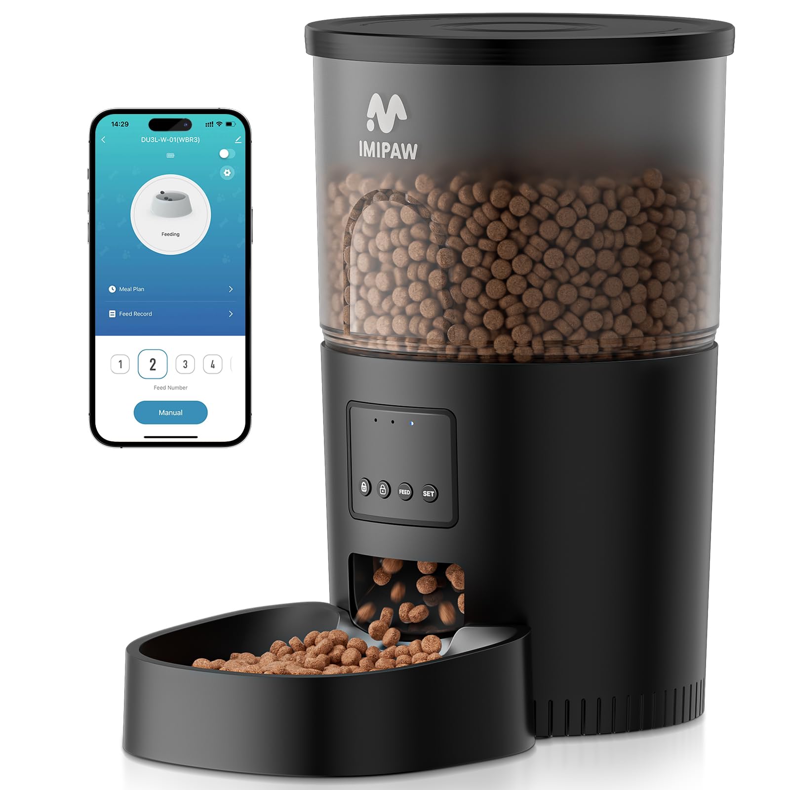 IMIPAW Automatic Feeder front view for easy daily scheduling