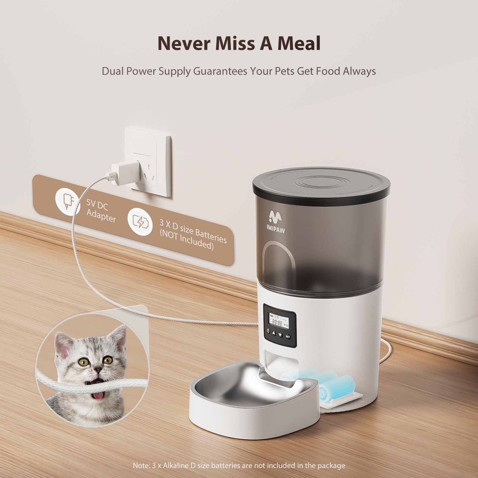 IMIPAW automatic feeder removable tray for easy cleaning after meals
