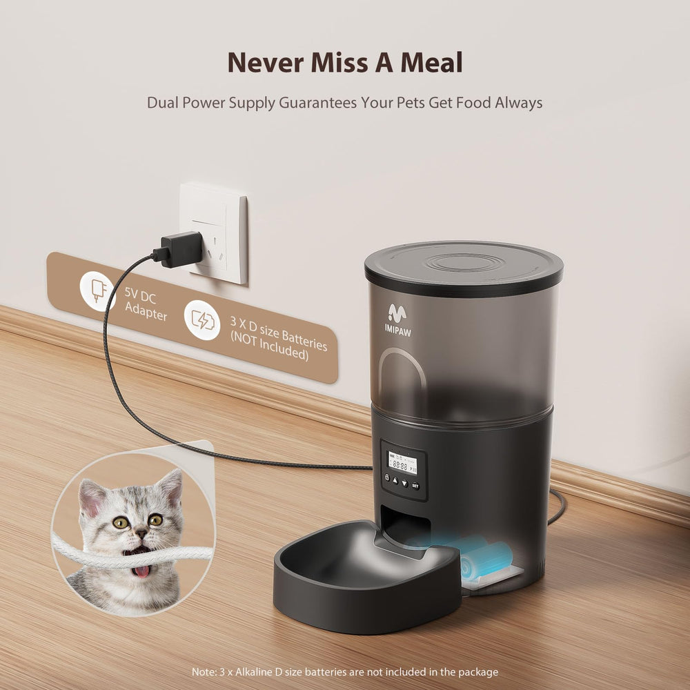 IMIPAW feeder dispensing a portion demonstrates accurate serving for pets.