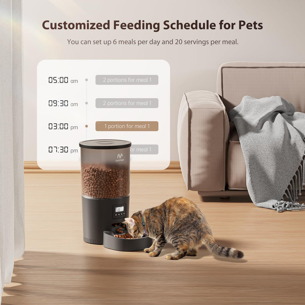 IMIPAW timed meals setup on control panel for precise feeding