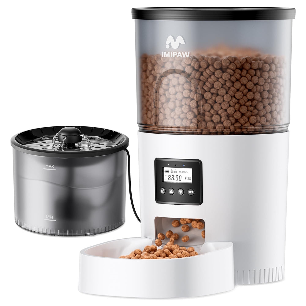 IMIPAW feeder with digital timer display for precise meals
