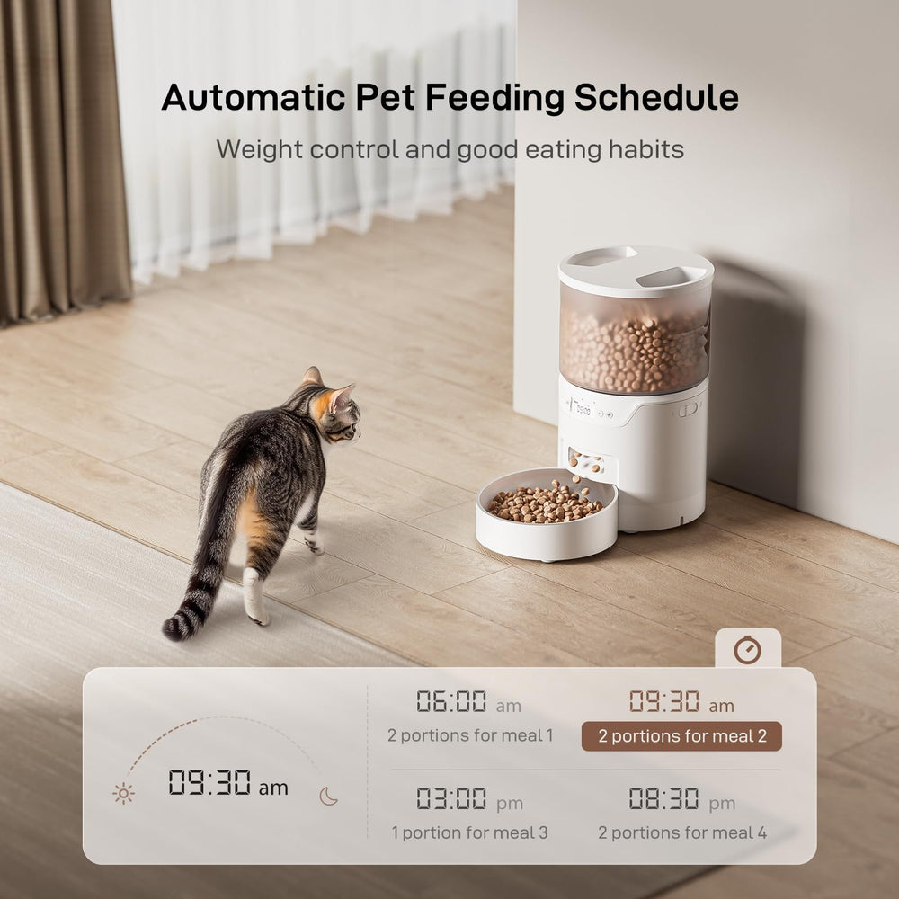 IMIPAW PET feeder control panel showing timer for precise scheduling