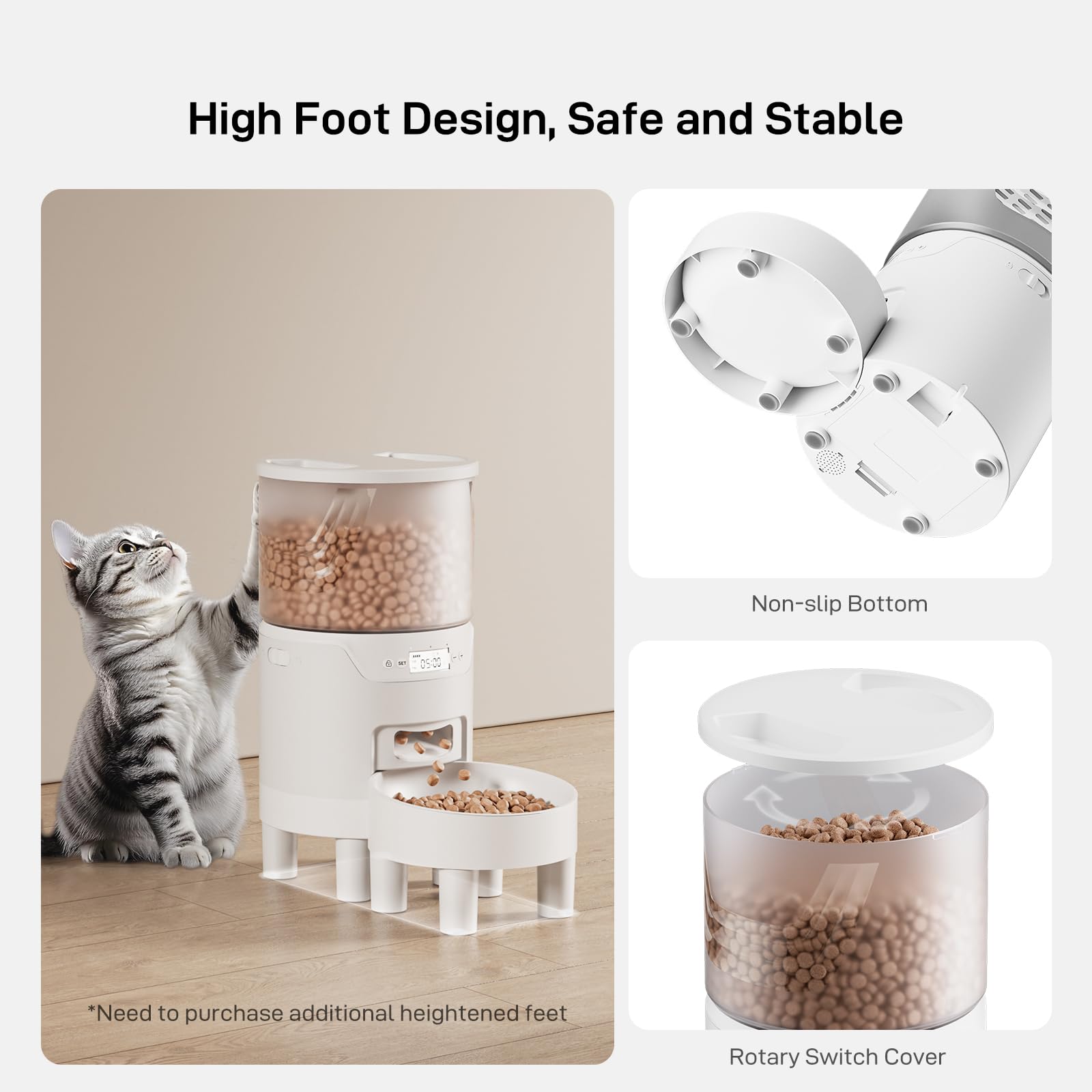 IMIPAW PET feeder with height increase and non-slip feet stabilizing feeding