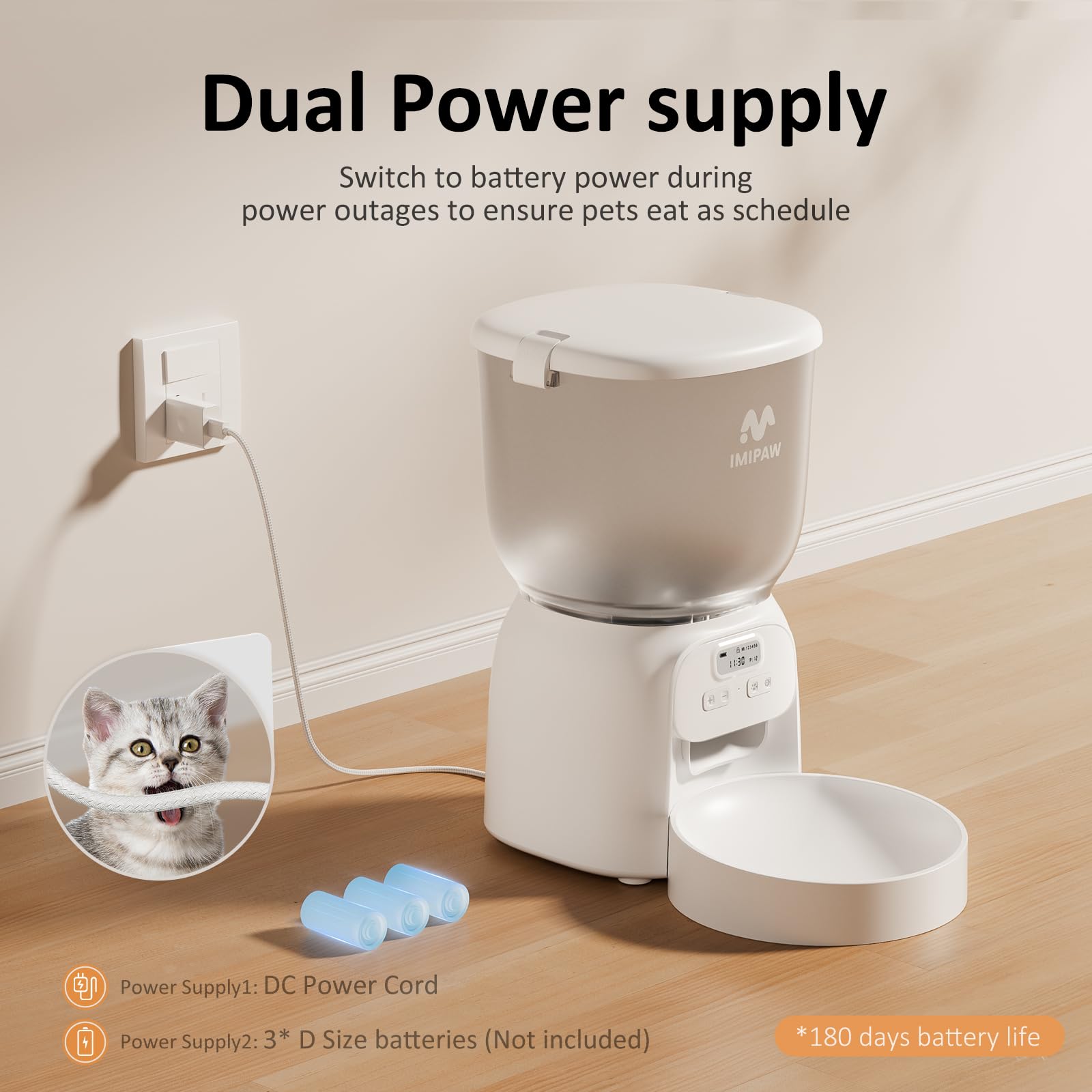 IMIPAW PET programmable panel for scheduling cat meals