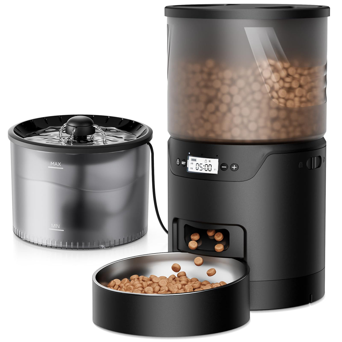 IMIPAW PET automatic feeder dispensing meals for portion control.