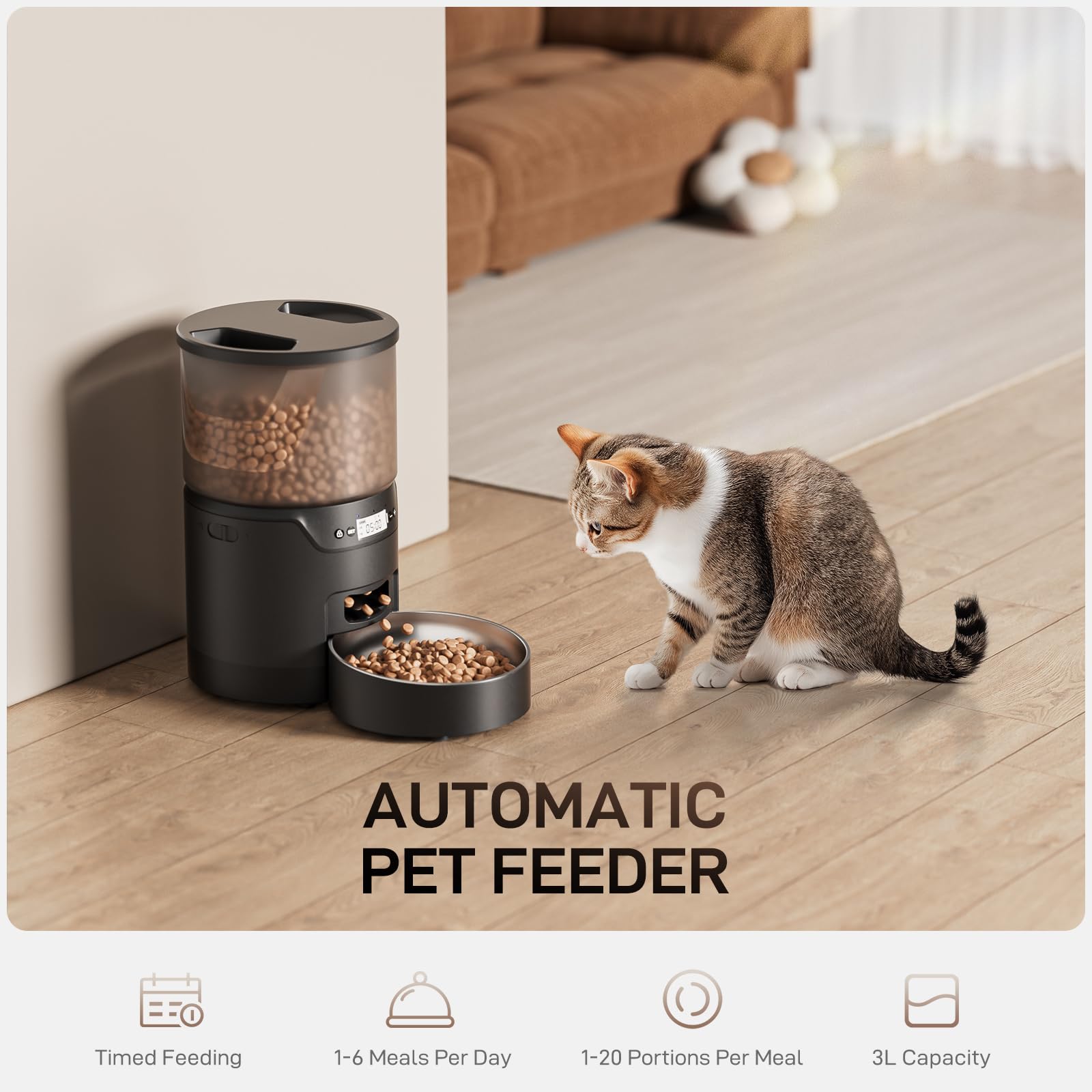 IMIPAW PET automatic feeder with detachable tank for easy cleaning.