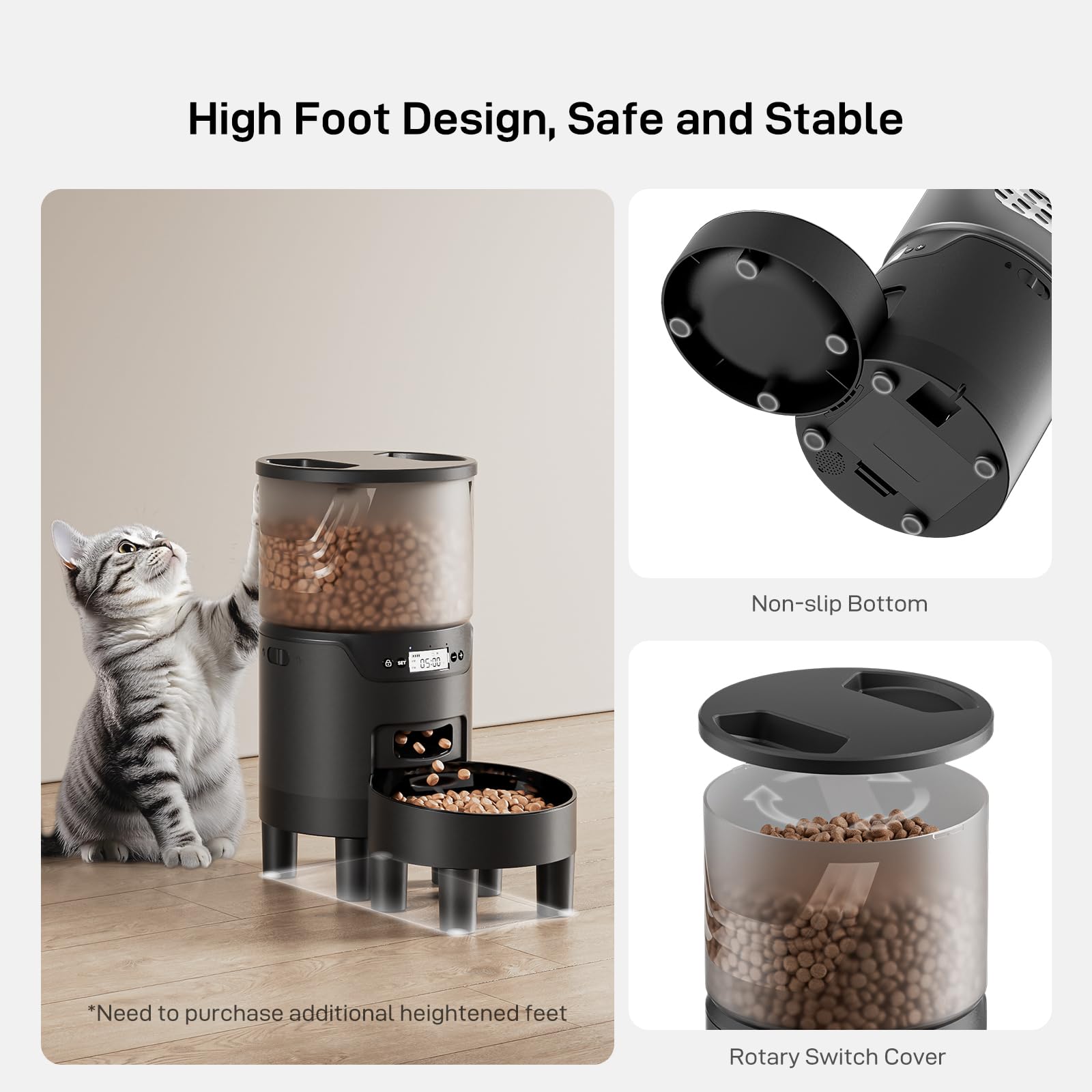 IMIPAW PET feeder non-slip base keeps unit stable during use.