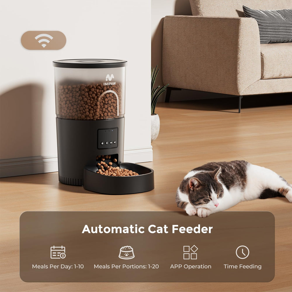 IMIPAW safety latch design preventing tampering with the food barrel.