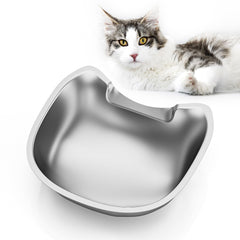 IMIPAW stainless steel cat bowl, front view, showing durable, rust-resistant construction.