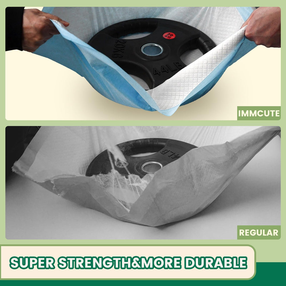 IMMCUTE seven-layer pads with flash-dry technology to reduce moisture and odor