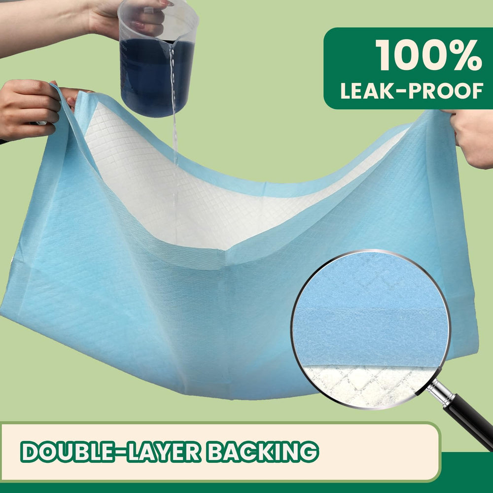 IMMCUTE pads with leak-proof backing protecting floors and carpets