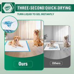 IMMCUTE premium-material dog pad highlights durable, tear-resistant construction.