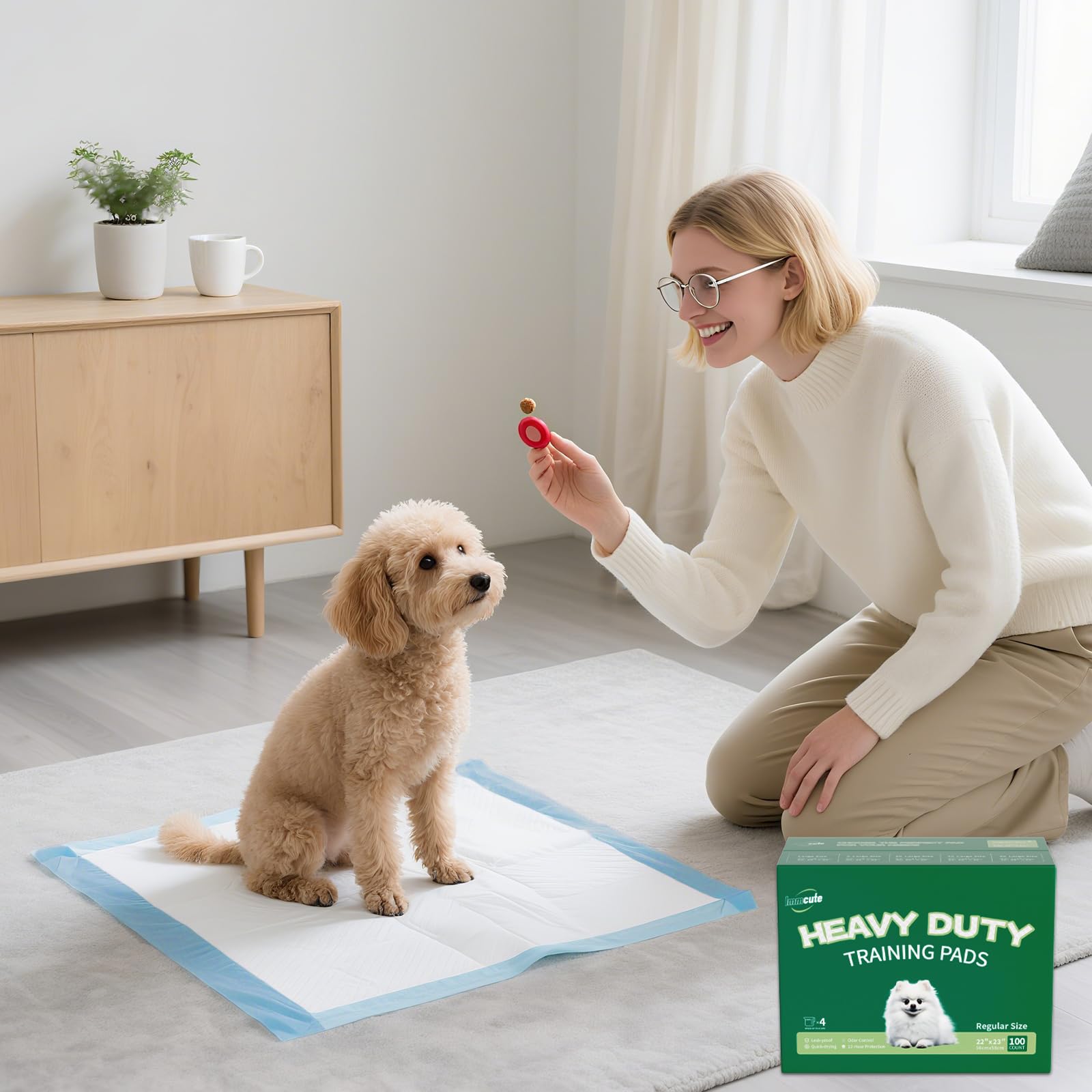 IMMCUTE padding keeps surfaces clean for busy households.