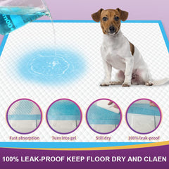 IMMCUTE leak-proof backing and border prevent floor leaks for 24 hours.