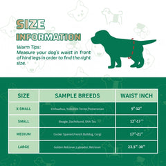IMMCUTE male dog wraps with wetness indicator to guide changes and stay tidy.
