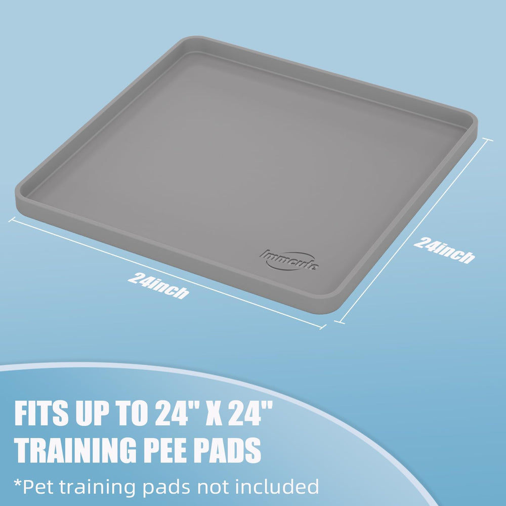 IMMCUTE high-edge silicone tray helps contain spills and keep floors clean.