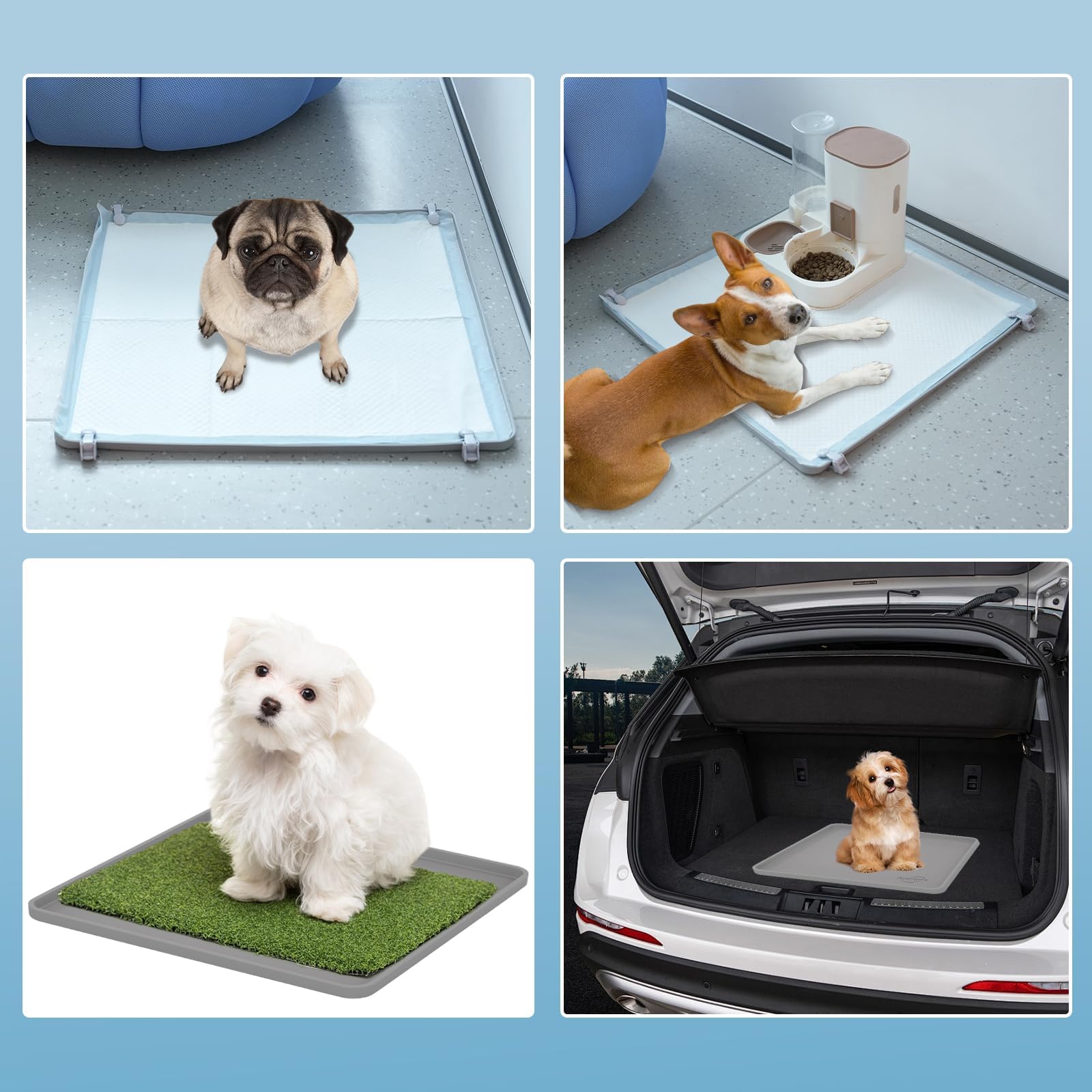 IMMCUTE eight-clip design stabilizes pads on various surfaces.