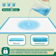 IMMCUTE puppy pads leak-proof backing protects carpets and floors