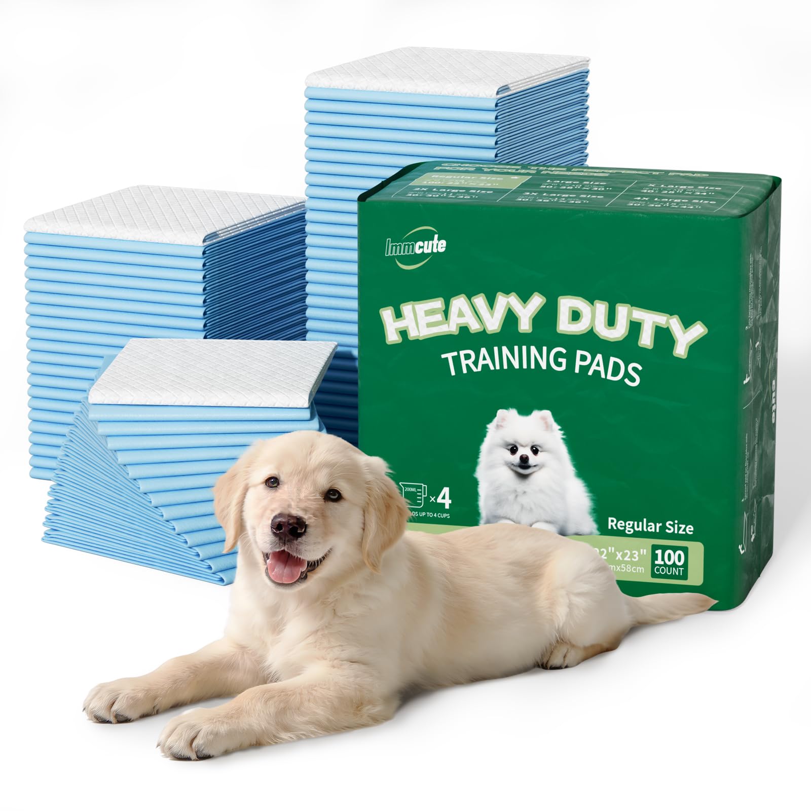 IMMCUTE puppy pads ultra-soft surface for comfortable training and quick cleanups