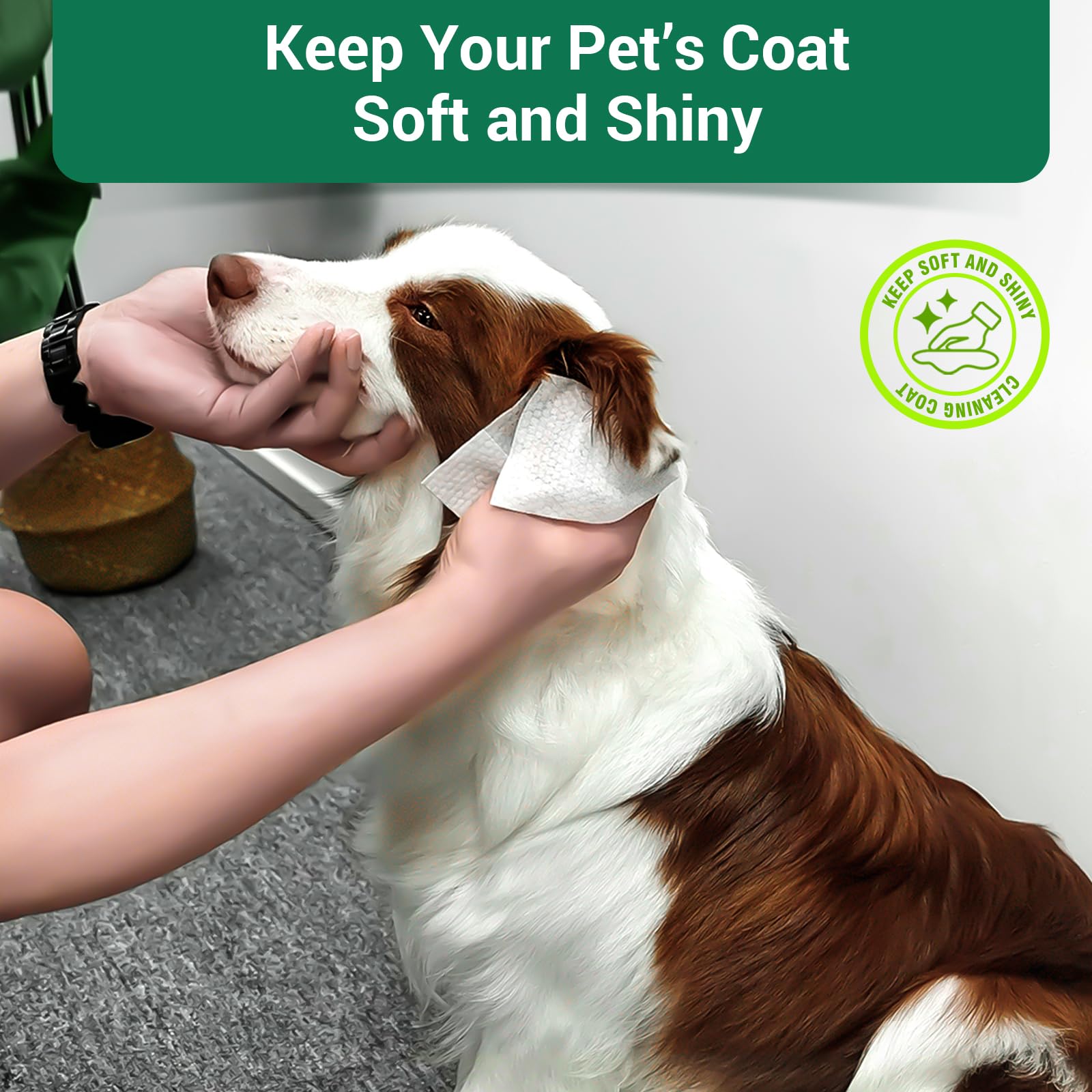 IMMCUTE thick durable wipes in use, resisting tearing during messier cleanups.