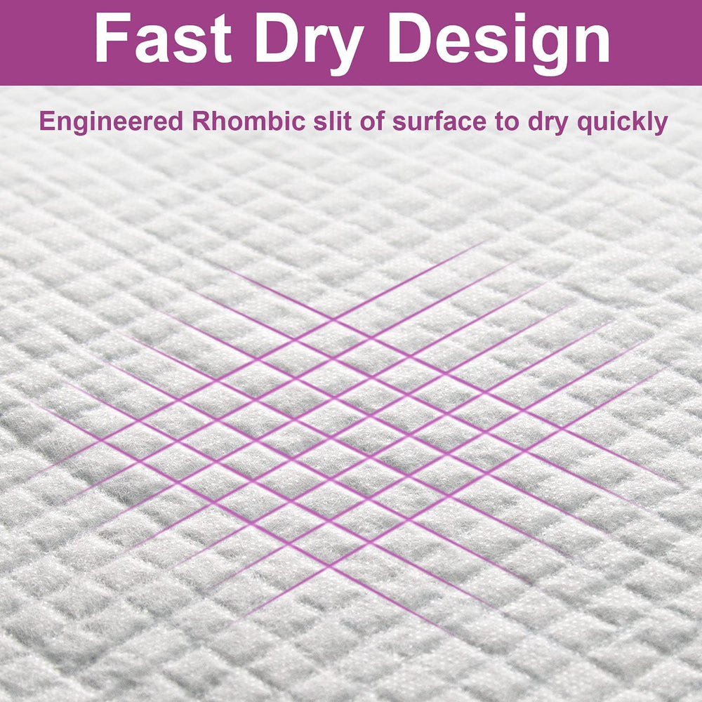 IMMCUTE pad back shows leak-proof border protecting floors from spills