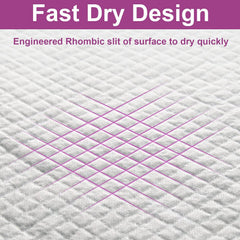 IMMCUTE pad back shows leak-proof border protecting floors from spills