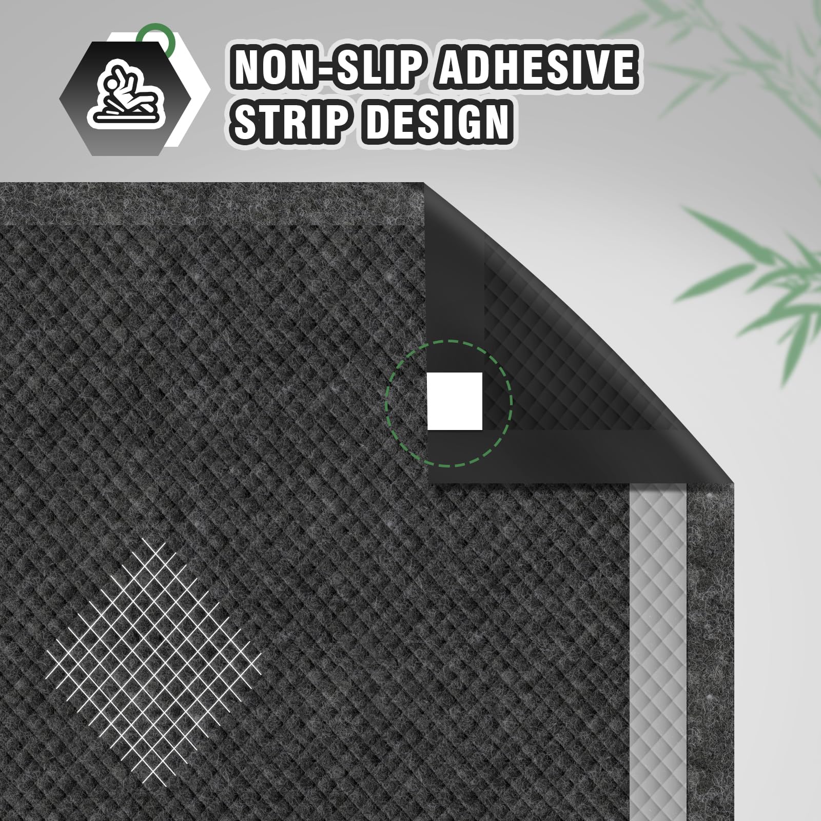 IMMCUTE pads remain flat on the floor thanks to adhesive strips