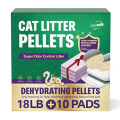 IMMCUTE Zeolite litter pellets 18lb bag for long lasting odor control.