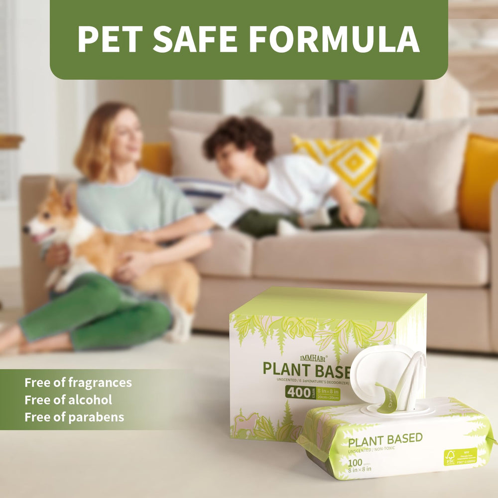 IMMHABI 400 unscented pet wipes for butt area, convenient cleansing.