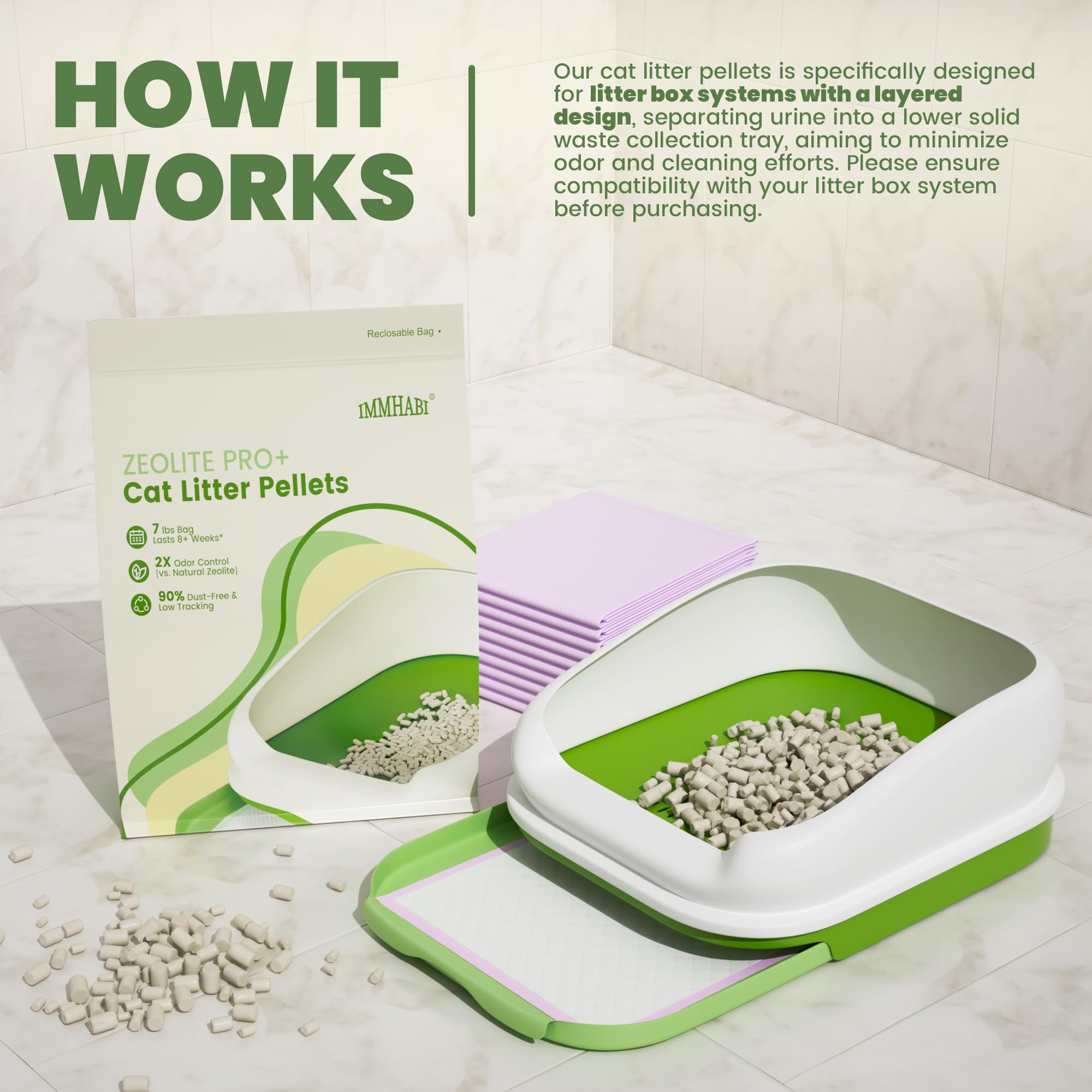 IMMHABI cat pee pads 10 count absorb odors and extend freshness.