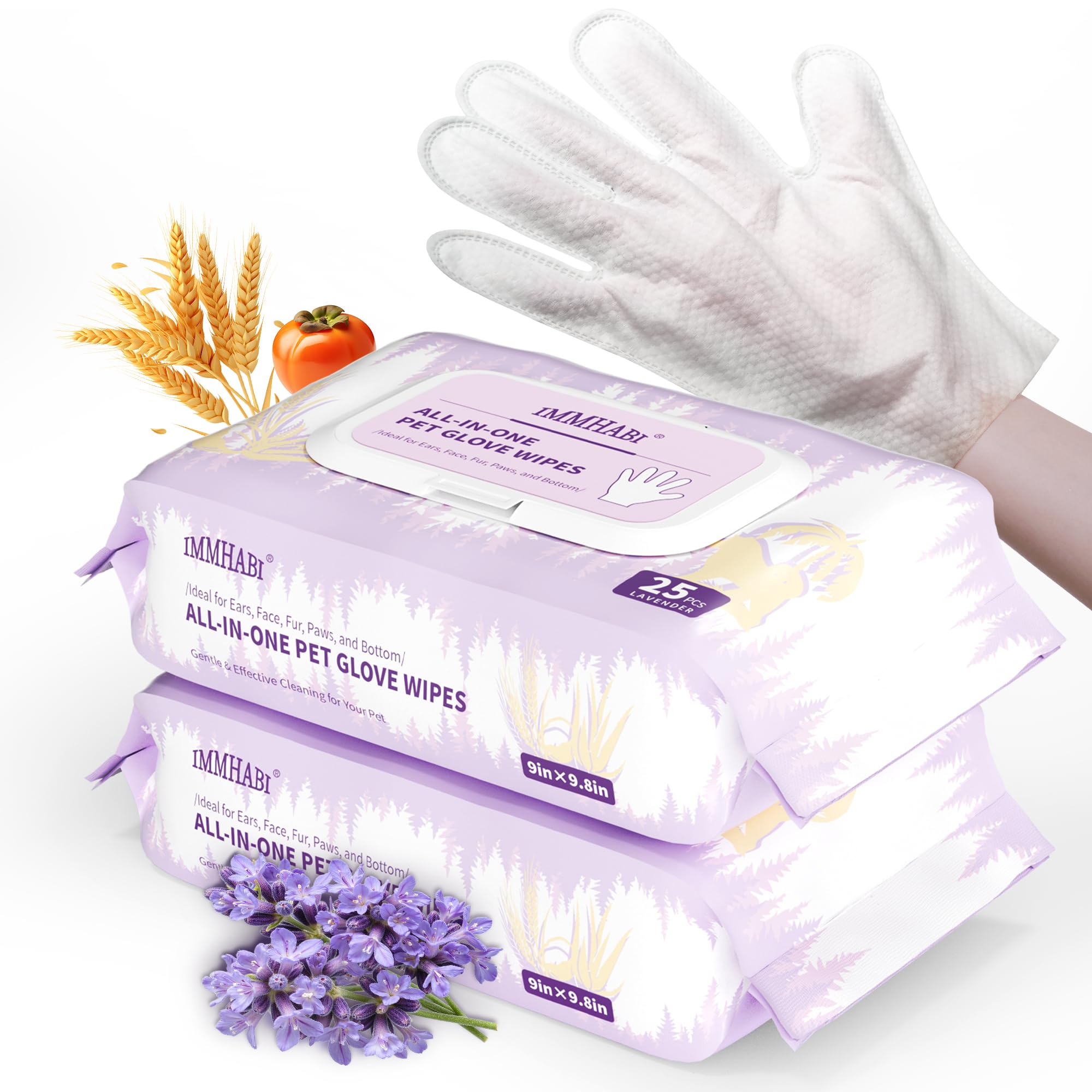 IMMHABI glove wipes clean paws and face for quick odor control.