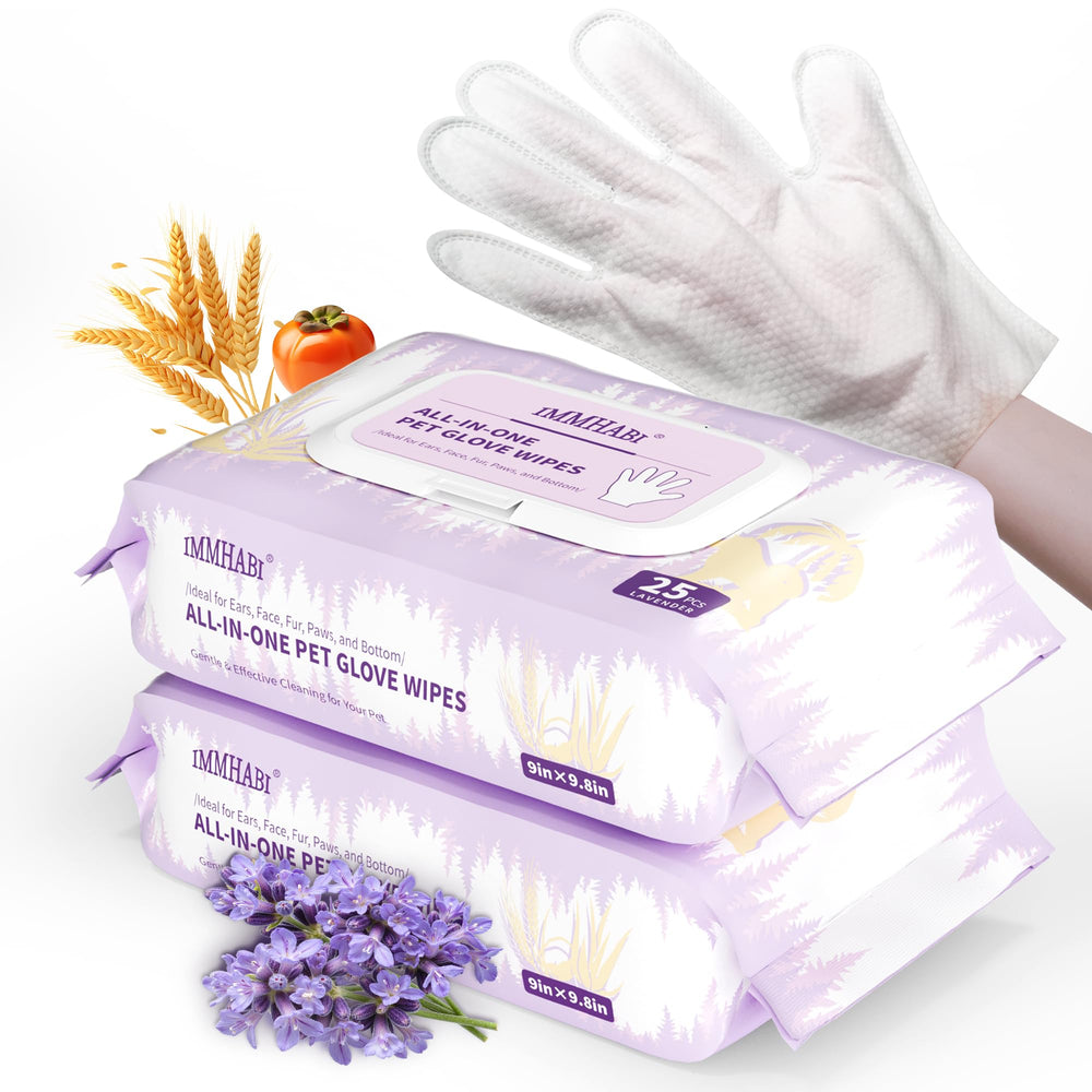 IMMHABI glove wipes clean paws and face for quick odor control.