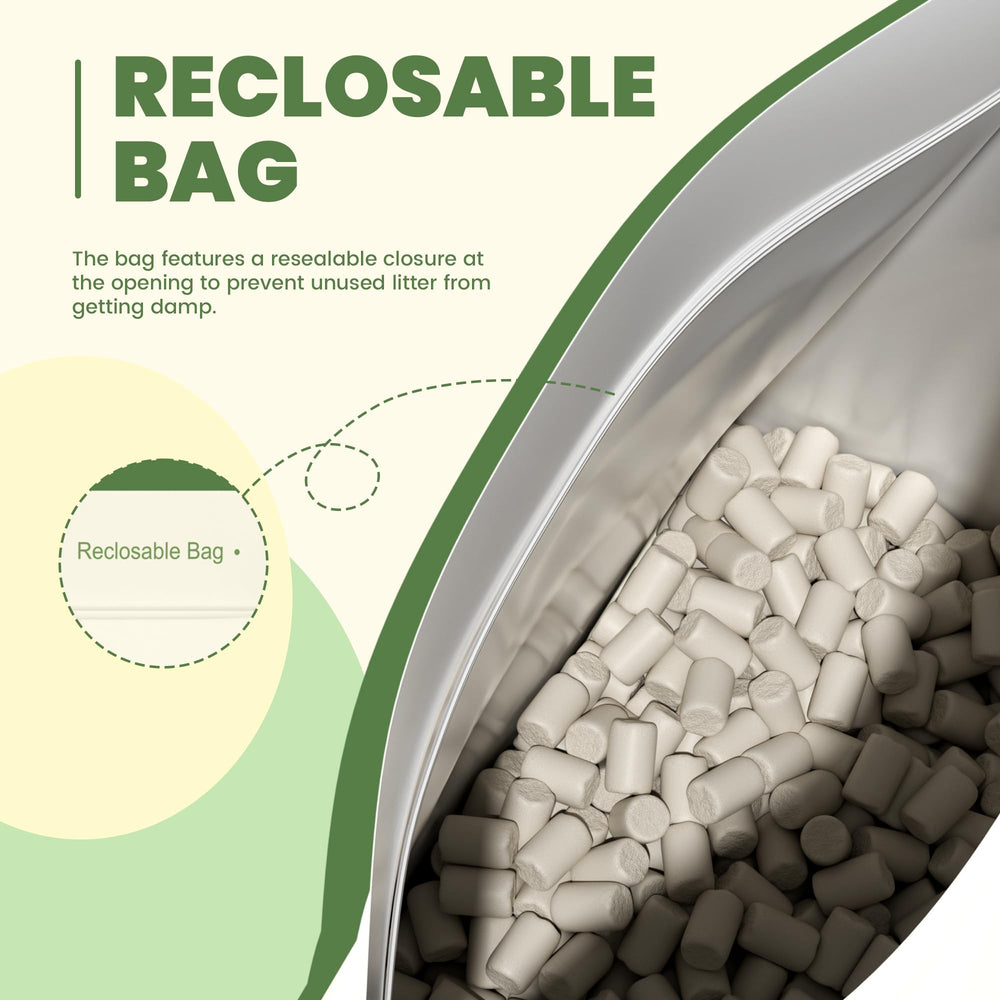 IMMHABI dehydrating litter pellets 14lbs pack illustrating drying action and extended freshness