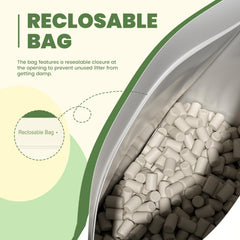 IMMHABI dehydrating litter pellets 14lbs pack illustrating drying action and extended freshness