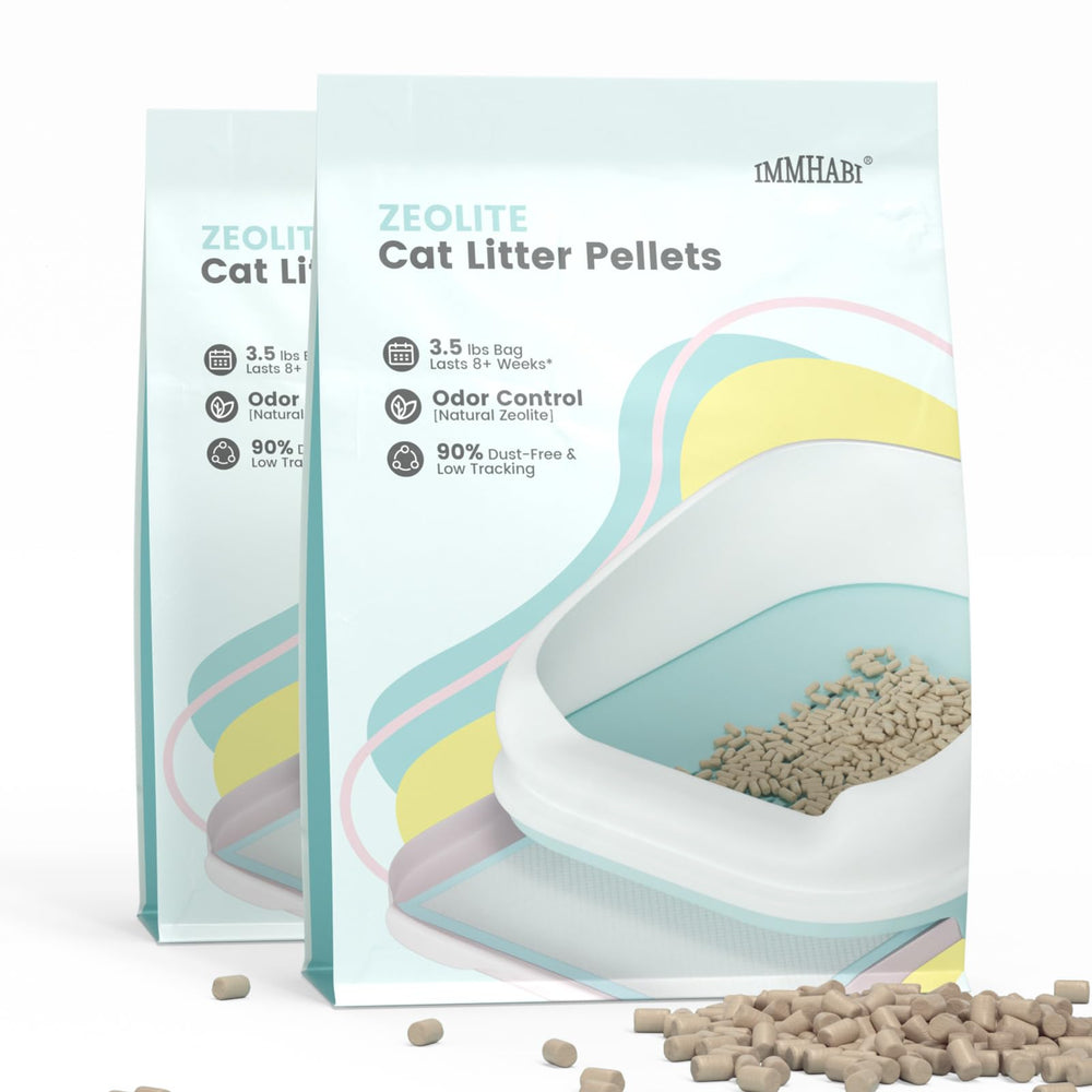IMMHABI litter pellets 7lb pack shown for dual-layer systems and odor control